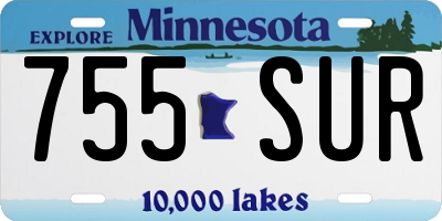 MN license plate 755SUR