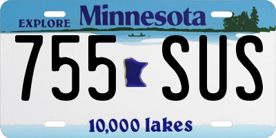 MN license plate 755SUS