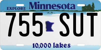 MN license plate 755SUT