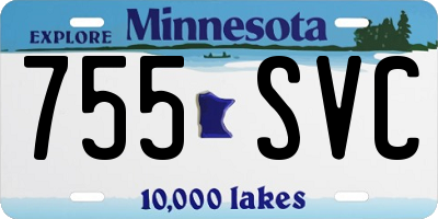 MN license plate 755SVC