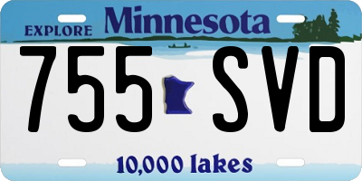 MN license plate 755SVD