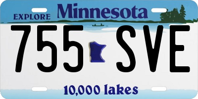 MN license plate 755SVE