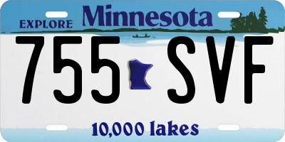 MN license plate 755SVF