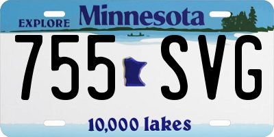 MN license plate 755SVG