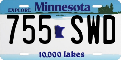 MN license plate 755SWD