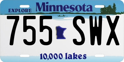 MN license plate 755SWX