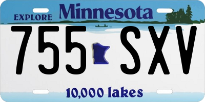 MN license plate 755SXV