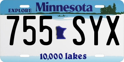 MN license plate 755SYX