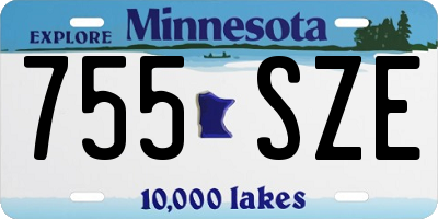 MN license plate 755SZE