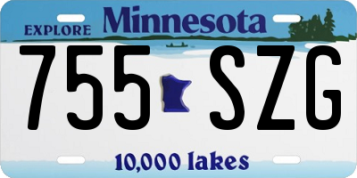 MN license plate 755SZG
