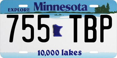 MN license plate 755TBP