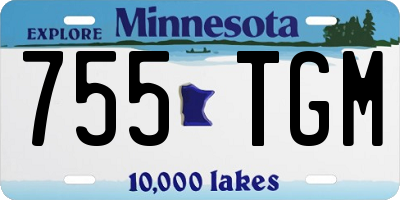 MN license plate 755TGM