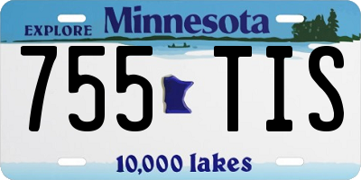 MN license plate 755TIS