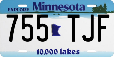 MN license plate 755TJF