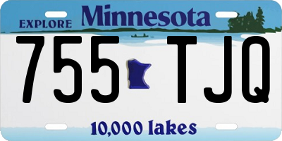 MN license plate 755TJQ