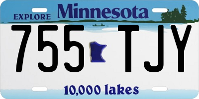 MN license plate 755TJY
