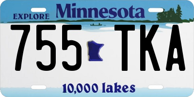 MN license plate 755TKA