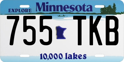MN license plate 755TKB