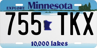 MN license plate 755TKX