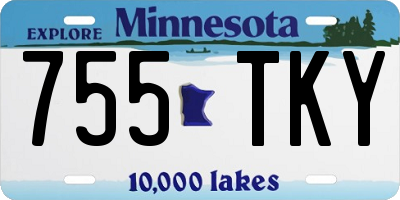 MN license plate 755TKY