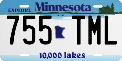 MN license plate 755TML