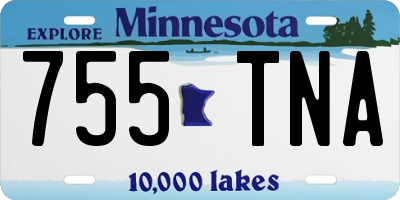 MN license plate 755TNA