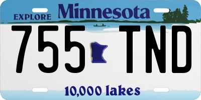MN license plate 755TND