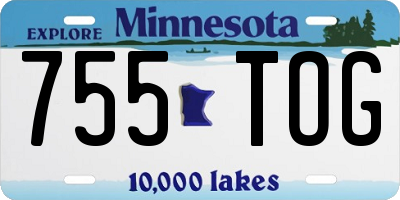 MN license plate 755TOG