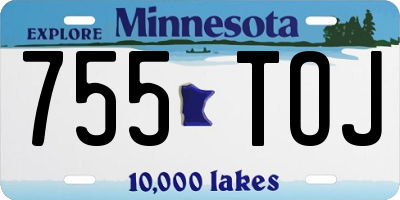 MN license plate 755TOJ