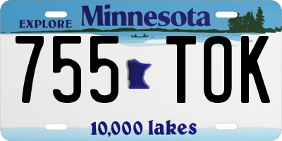 MN license plate 755TOK