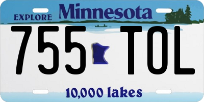 MN license plate 755TOL
