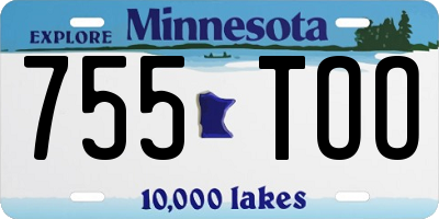 MN license plate 755TOO