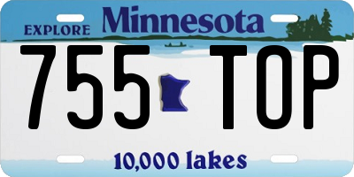 MN license plate 755TOP