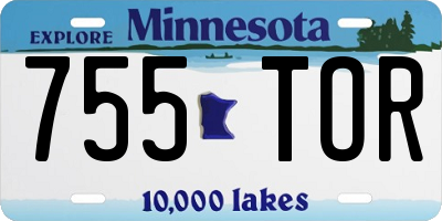 MN license plate 755TOR