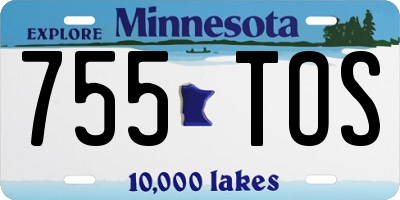MN license plate 755TOS
