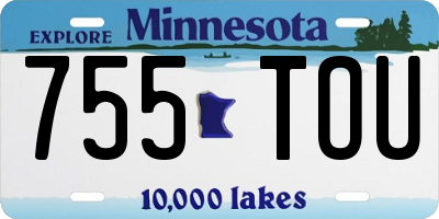 MN license plate 755TOU