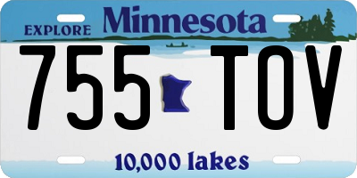 MN license plate 755TOV