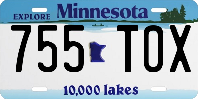 MN license plate 755TOX