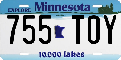MN license plate 755TOY