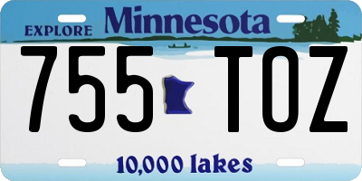 MN license plate 755TOZ