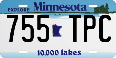 MN license plate 755TPC