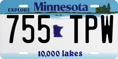 MN license plate 755TPW