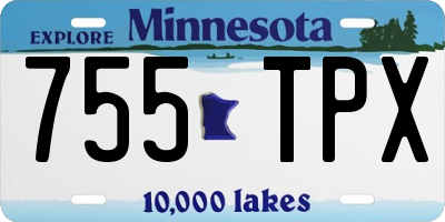 MN license plate 755TPX