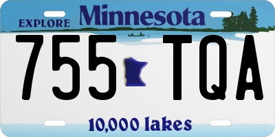 MN license plate 755TQA