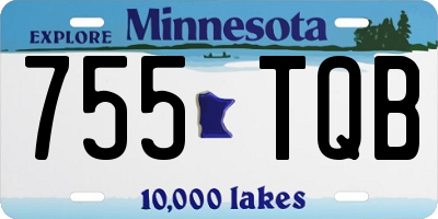 MN license plate 755TQB