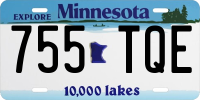 MN license plate 755TQE