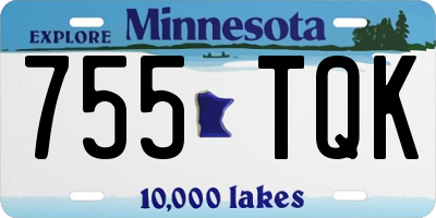MN license plate 755TQK