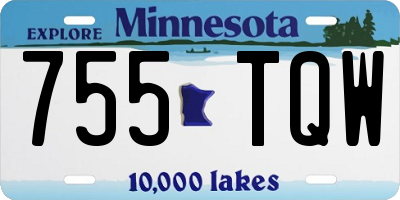MN license plate 755TQW