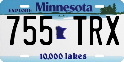 MN license plate 755TRX