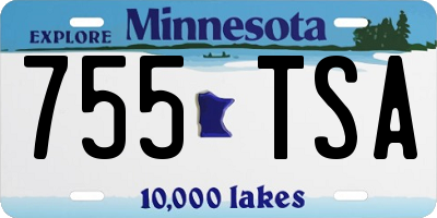 MN license plate 755TSA